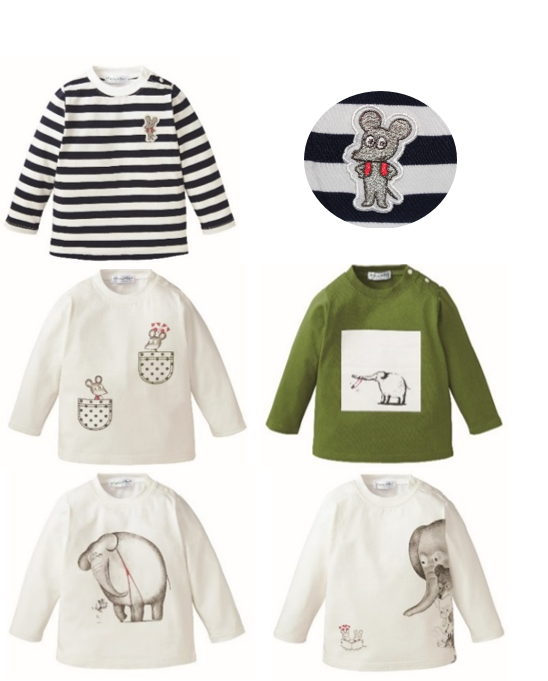 絵本『ねずみくんのチョッキ』ベビー向け長袖Tシャツ 商品イメージ