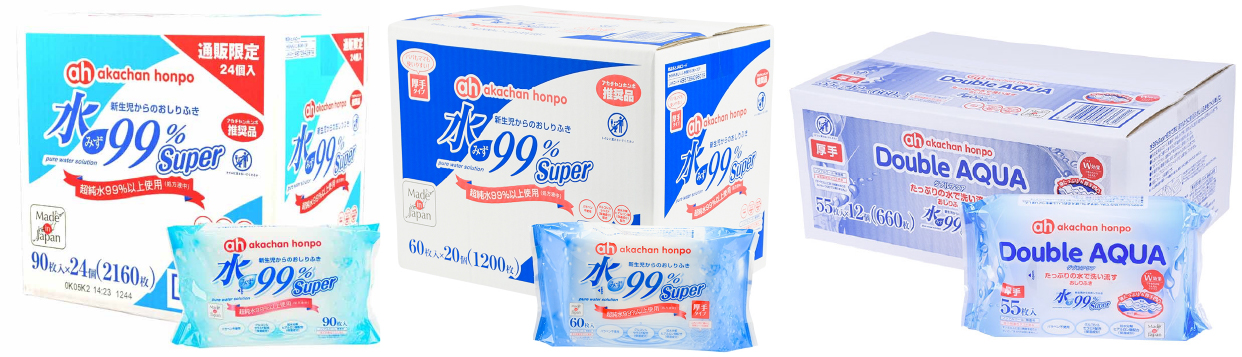 アカチャンホンポ「新生児からのおしりふき 水99%Super」商品画像
