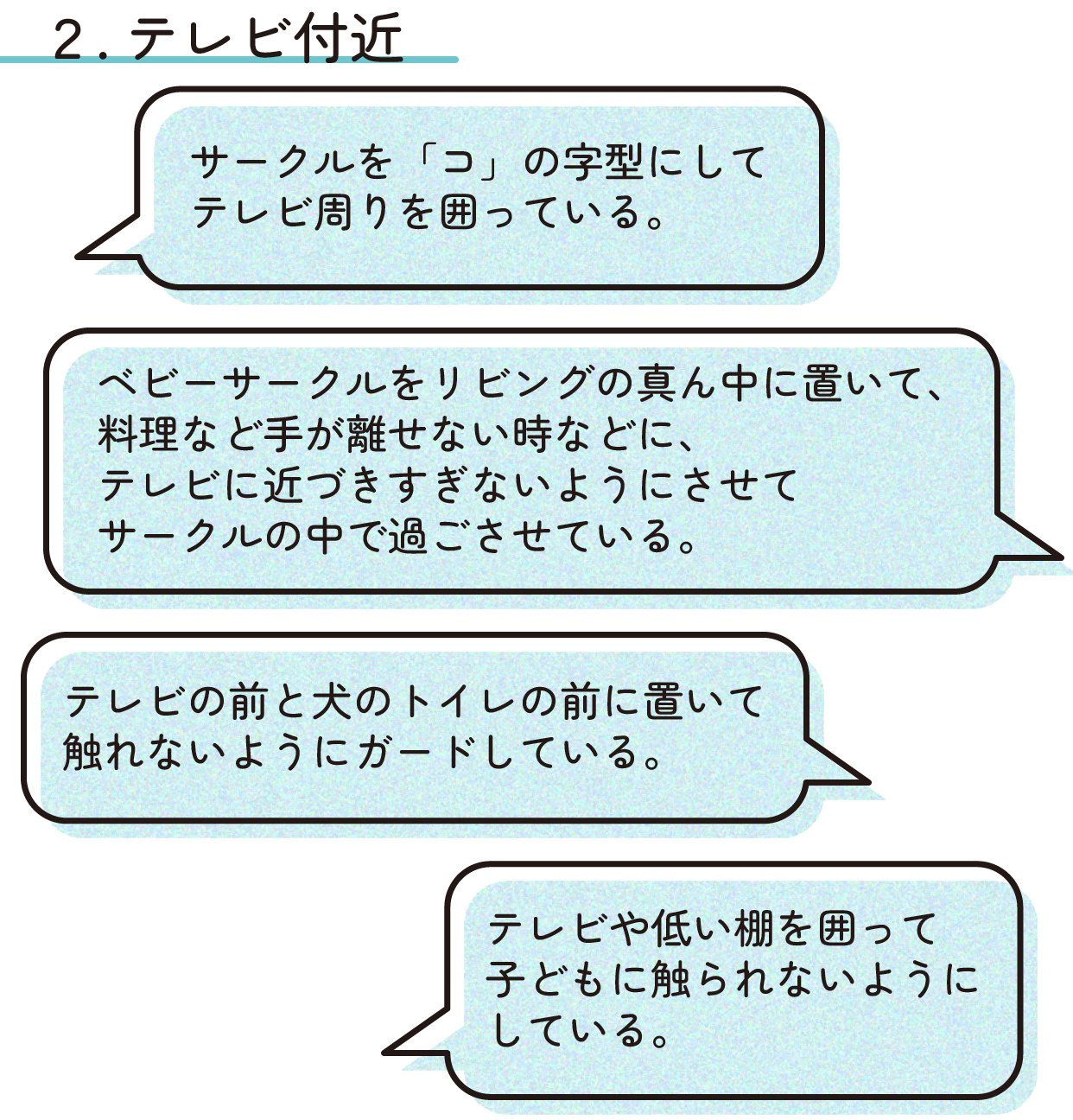 テレビ付近についての発言